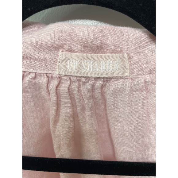 CP SHADES Linen Oversized Tunic Shirt Baby Pink Button Up Lagenlook Coastal L - Picture 3 of 9